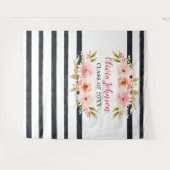 Tenture Fond de graduation moderne à fleurs roses et rayur (Devant (Horizontal))