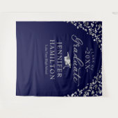 Tenture Fond de graduation moderne bleu argenté pour diplô (Devant (Horizontal))