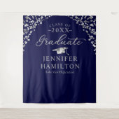 Tenture Fond de graduation moderne bleu argenté pour remis (Devant)