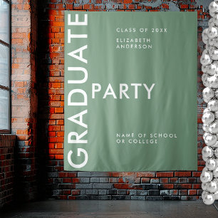 Tenture Fond de graduation personnalisé vert sauge moderne