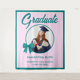 Tenture Fond de graduation photo avec ruban à carreaux sar