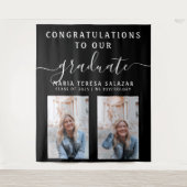 Tenture Fond de graduation photo noir blanc calligraphie 2 (Devant)