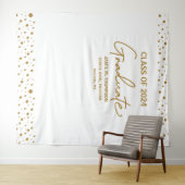 Tenture Fond de graduation promotion 2024 or et blanc (En situation (horizontale))