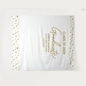 Tenture Fond de graduation promotion 2024 or et blanc (Devant (Horizontal))