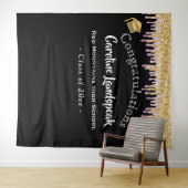 Tenture Fond de graduation rose or scintillant gouttant (En situation (horizontale))