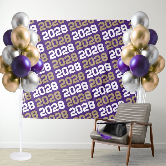 Tenture Fond de graduation violet et or