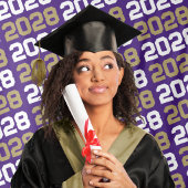 Tenture Fond de graduation violet et or