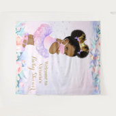 Tenture Fond de grande taille pour Baby Shower avec bébé f (Devant (Horizontal))