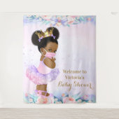 Tenture Fond de grande taille pour Baby Shower avec bébé f (Devant)