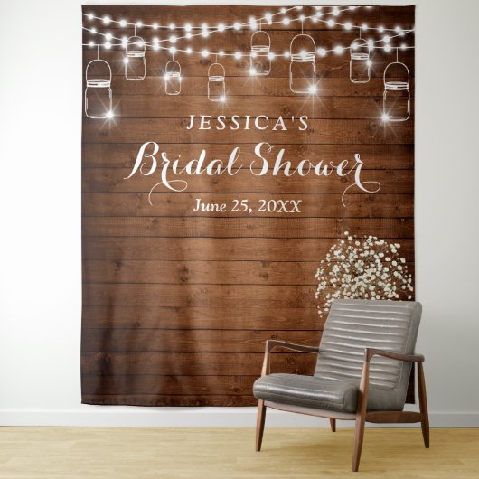 Tenture Fond de jarre de maçon de souffle de bébé Fête de (En situation)