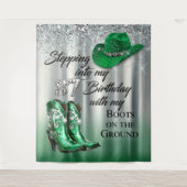 Tenture Fond de joyanniversaire Bottes sur le terrain (Devant)