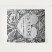 Tenture Fond de jubilé de mariage de cœur d'argent (Devant (Horizontal))