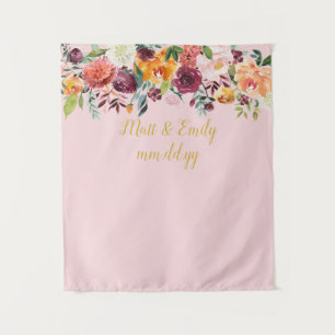 Tenture Fond de la cabine photo Blush Pink & Gold Mariage
