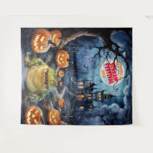 Tenture Fond de maison hantée effrayant Halloween (Devant (Horizontal))