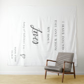 Tenture Fond de mariage à calligraphie élégante avec verse (En situation (horizontale))