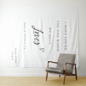 Tenture Fond de mariage à calligraphie élégante avec verse (En situation (horizontale))