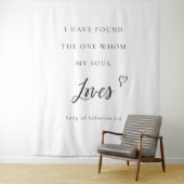 Tenture Fond de mariage à calligraphie élégante avec verse (En situation)
