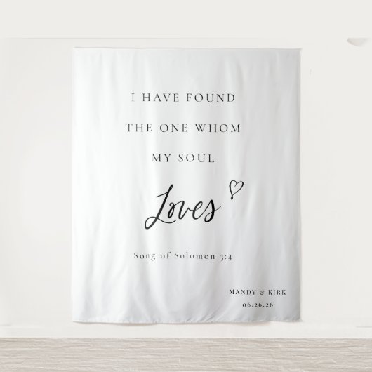 Tenture Fond de mariage à calligraphie élégante avec verse (Devant)