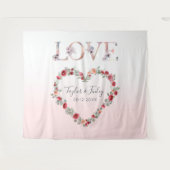 Tenture Fond de mariage à dégradé rose pour selfie amour (Devant (Horizontal))