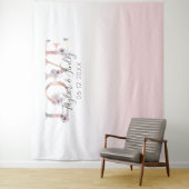 Tenture Fond de mariage à dégradé rose pour selfie amour (En situation)