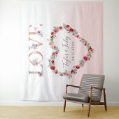 Tenture Fond de mariage à dégradé rose pour selfie d'amour (En situation)