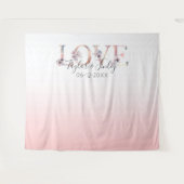 Tenture Fond de mariage à dégradé rose pour selfie d'amour (Devant (Horizontal))