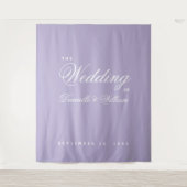 Tenture Fond de mariage à écriture simple violet lavande (Devant)