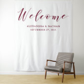 Tenture Fond de mariage à l'écriture Marsala | Accessoire  (En situation)