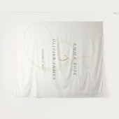 Tenture Fond de mariage à monogramme doré et vert émeraude (Devant (Horizontal))