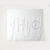 Tenture Fond de mariage à monogramme lavande (Devant (Horizontal))