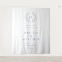 Fond de mariage à monogramme lavande