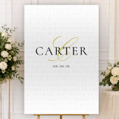 Tenture Fond de mariage à monogramme noir et blanc moderne
