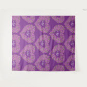 Tenture Fond de mariage à monogramme violet tulipes (Devant (Horizontal))