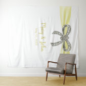 Tenture Fond de mariage à ruban diamanté jaune (En situation (horizontale))