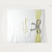 Tenture Fond de mariage à ruban diamanté jaune (Devant (Horizontal))