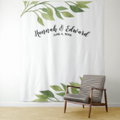 Tenture Fond de mariage, accessoire photo, botanique perso (En situation)