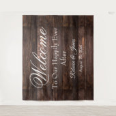 Tenture Fond de mariage après heureux rustique unique (Devant)