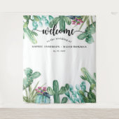 Tenture Fond de mariage aquarelle cactus succulent (Devant)