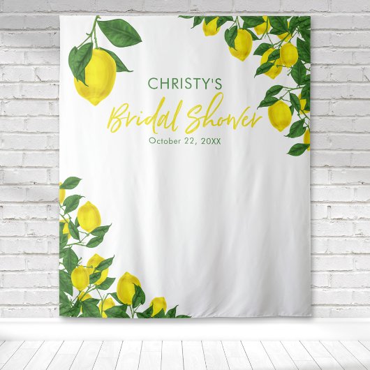 Tenture Fond de mariage aquarelle citron