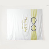 Tenture Fond de mariage argent infini ruban jaune (Devant (Horizontal))
