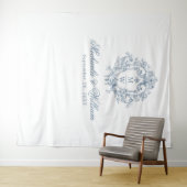 Tenture Fond de mariage au blason monogrammé Régence vinta (En situation (horizontale))