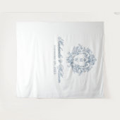 Tenture Fond de mariage au blason monogrammé Régence vinta (Devant (Horizontal))
