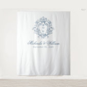 Tenture Fond de mariage au blason monogrammé Régence vinta (Devant)