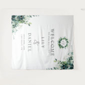 Tenture Fond de mariage au feuillage d'eucalyptus Monogram (Devant (Horizontal))