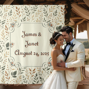 Tenture Fond de mariage aux feuilles de crème au beurre