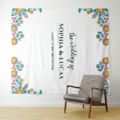 Tenture Fond de mariage aux oranges Photobooth (En situation (horizontale))