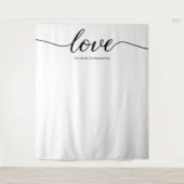Tenture Fond de mariage avec écriture Simple Elegant Love (Devant)