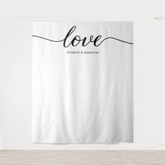 Tenture Fond de mariage avec écriture Simple Elegant Love (Devant)