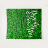 Tenture Fond de mariage avec guirlande féerique "Heureux p (Devant (Horizontal))