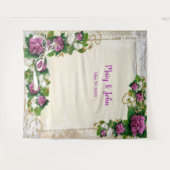 Tenture Fond de mariage avec Hydrangea pourpre et dentelle (Devant (Horizontal))